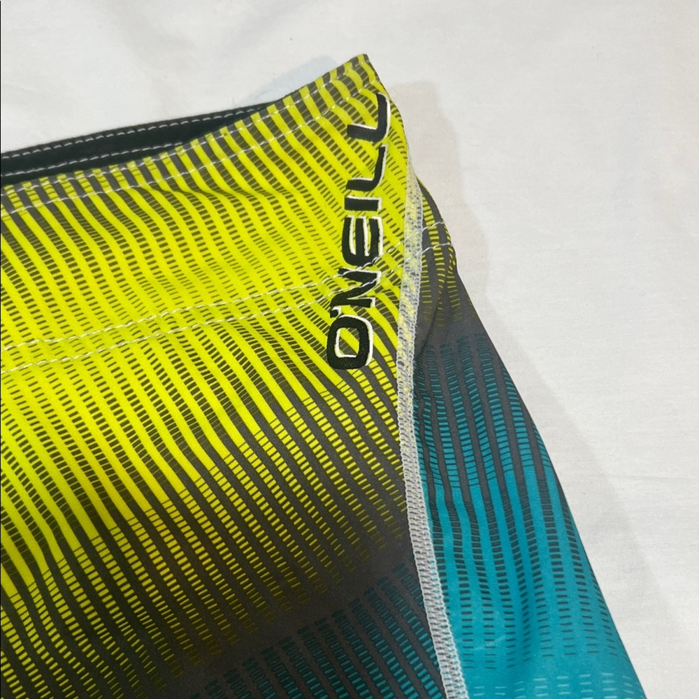 O'Neill Neon Yellow and Teal Swim Shorts